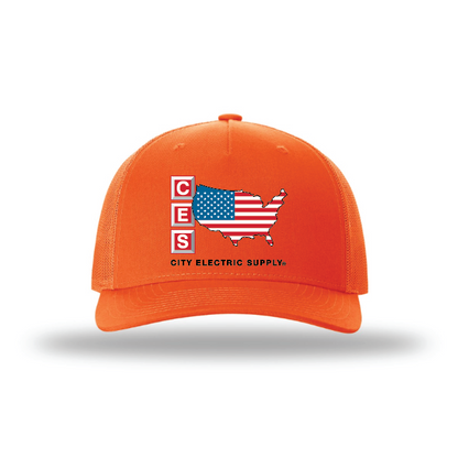 Richardson 882FP – Blaze Orange Five-Panel Trucker
